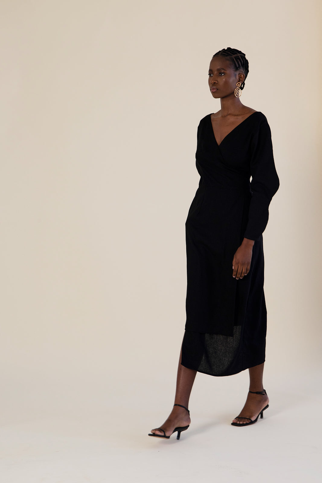 Two Wave Asymmetric Wrap Dress