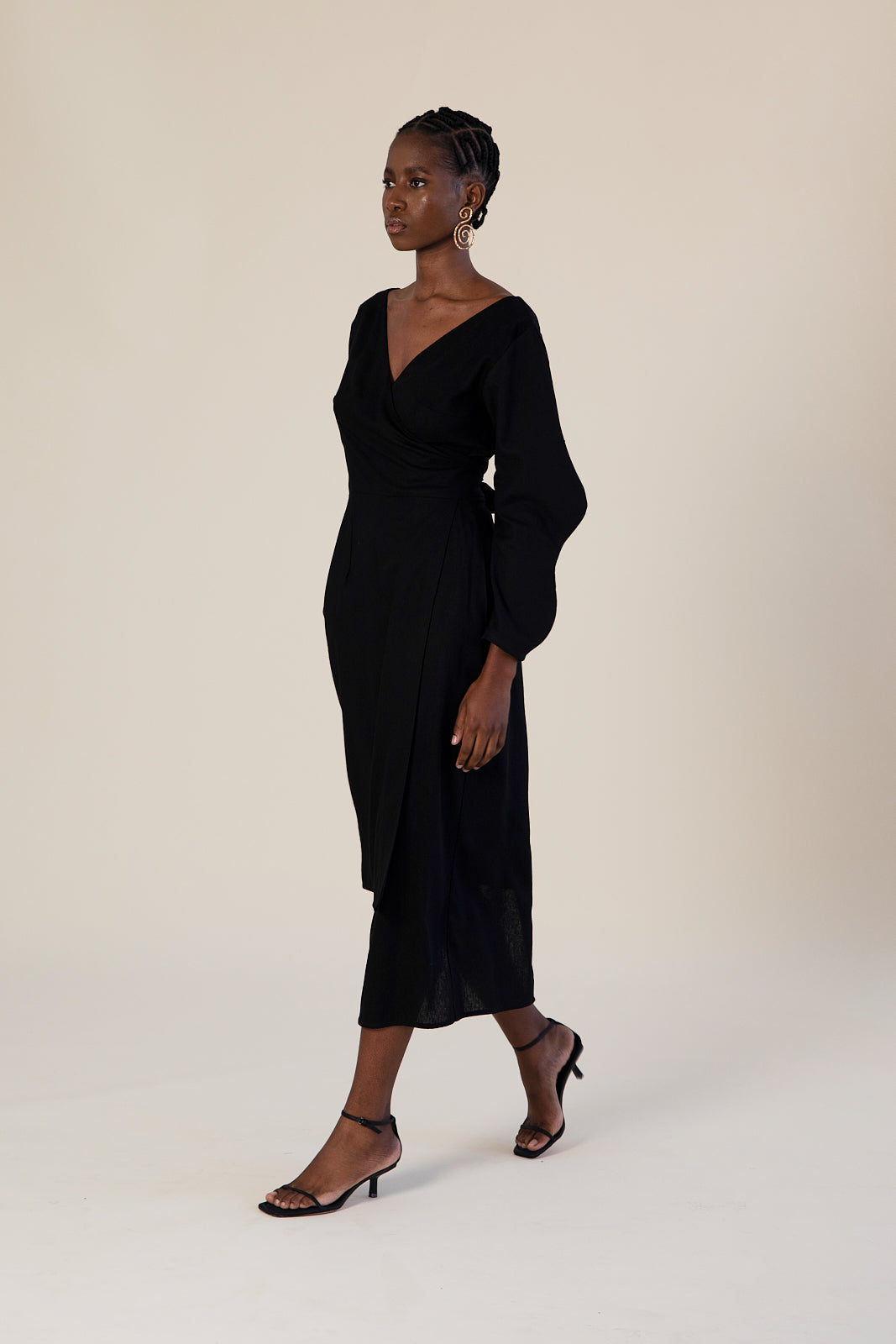 Two Wave Asymmetric Wrap Dress