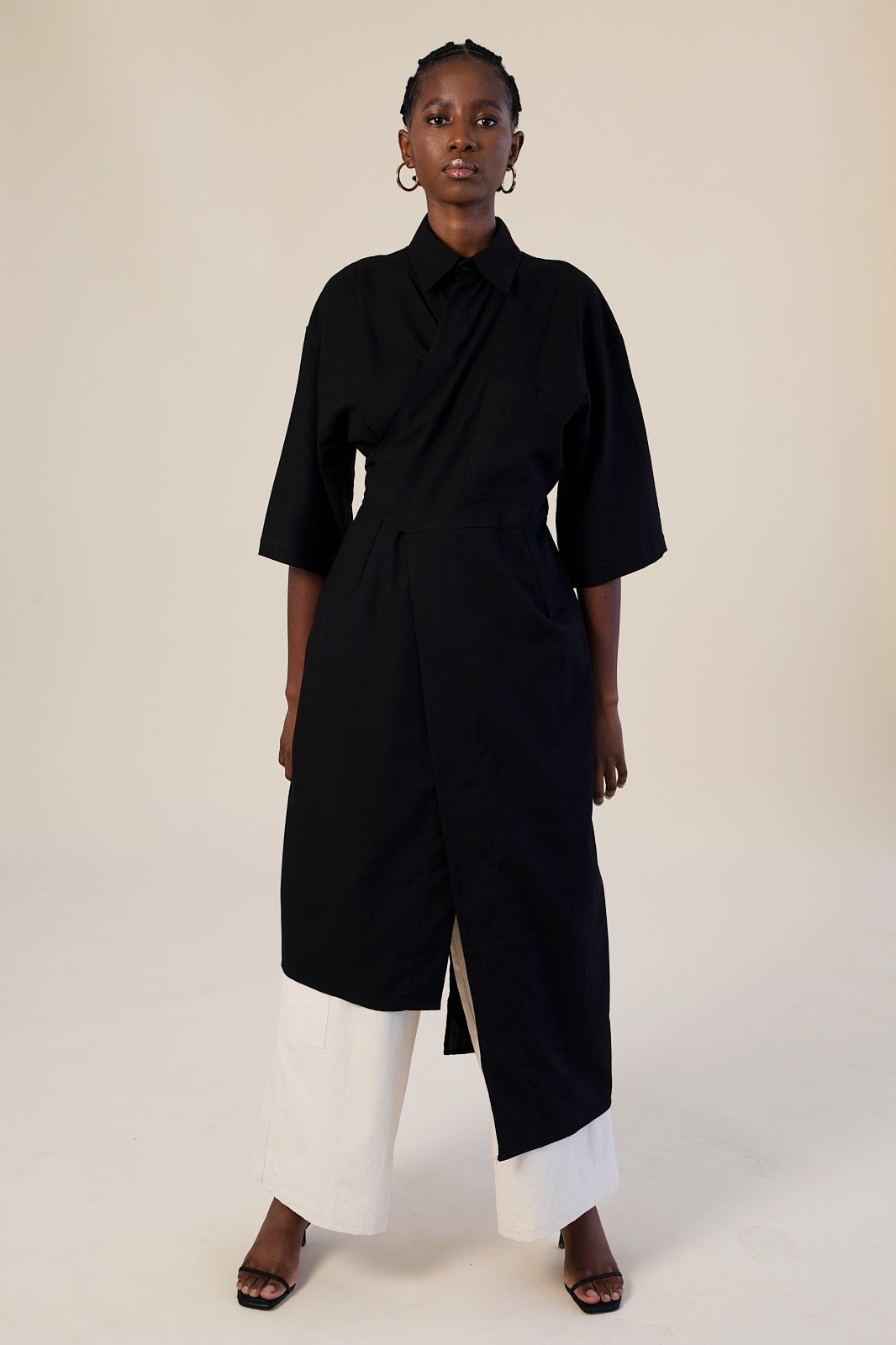 Asymmetric Boxy Shirt Dress