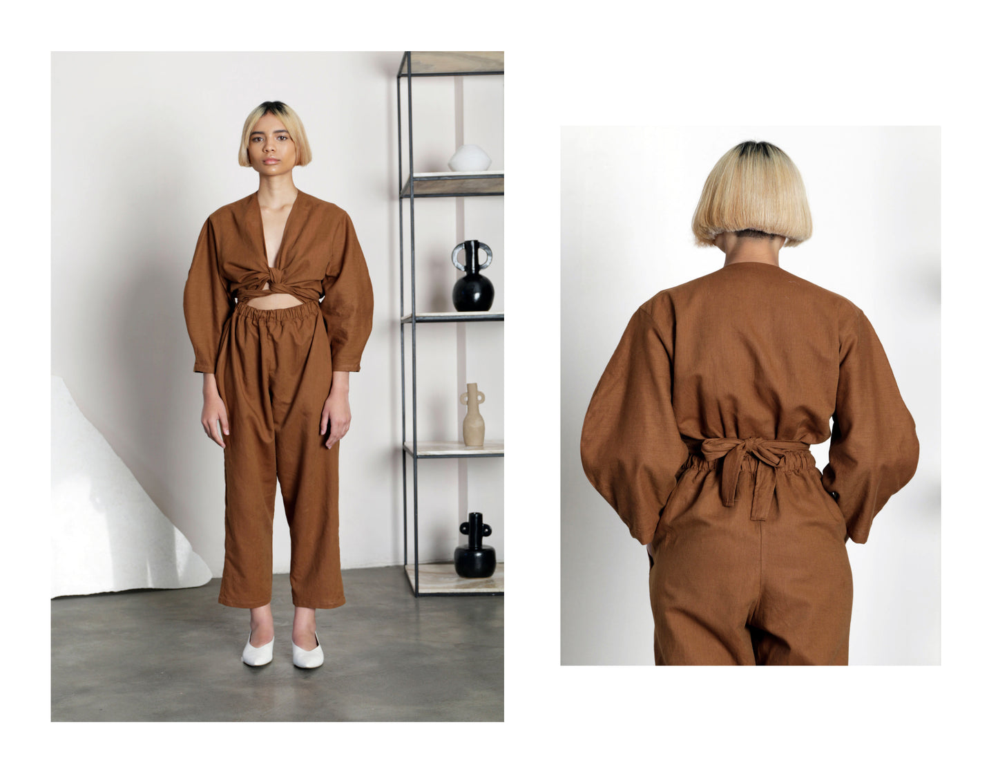 Oval Sleeve Jumpsuit