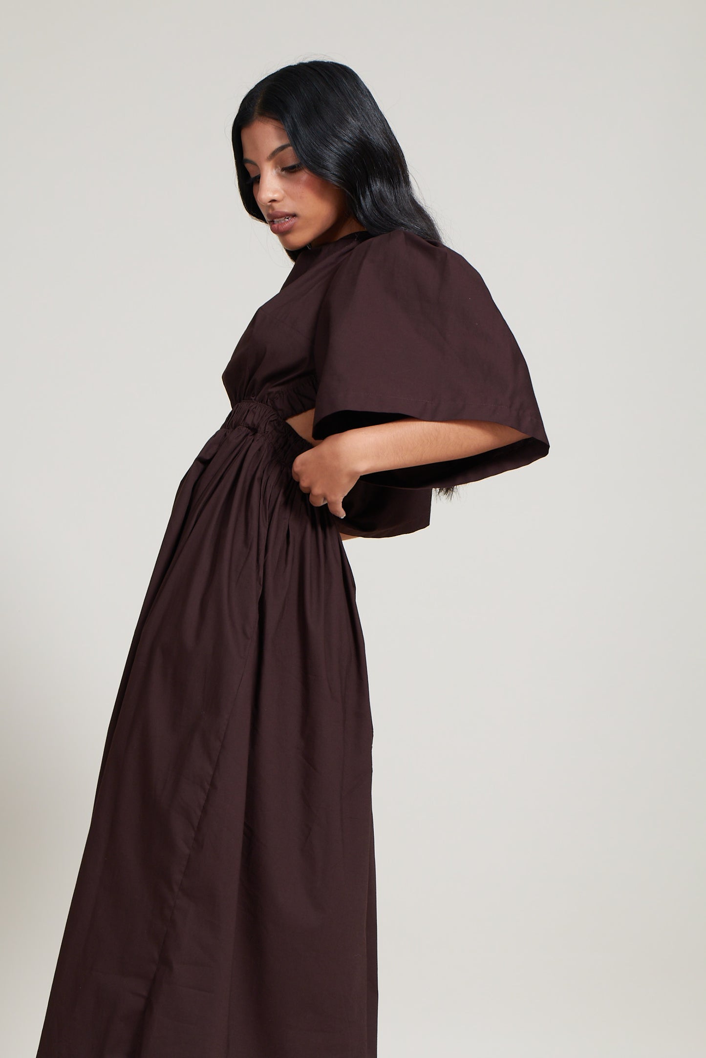 Wide Sleeve Cross Back Dress