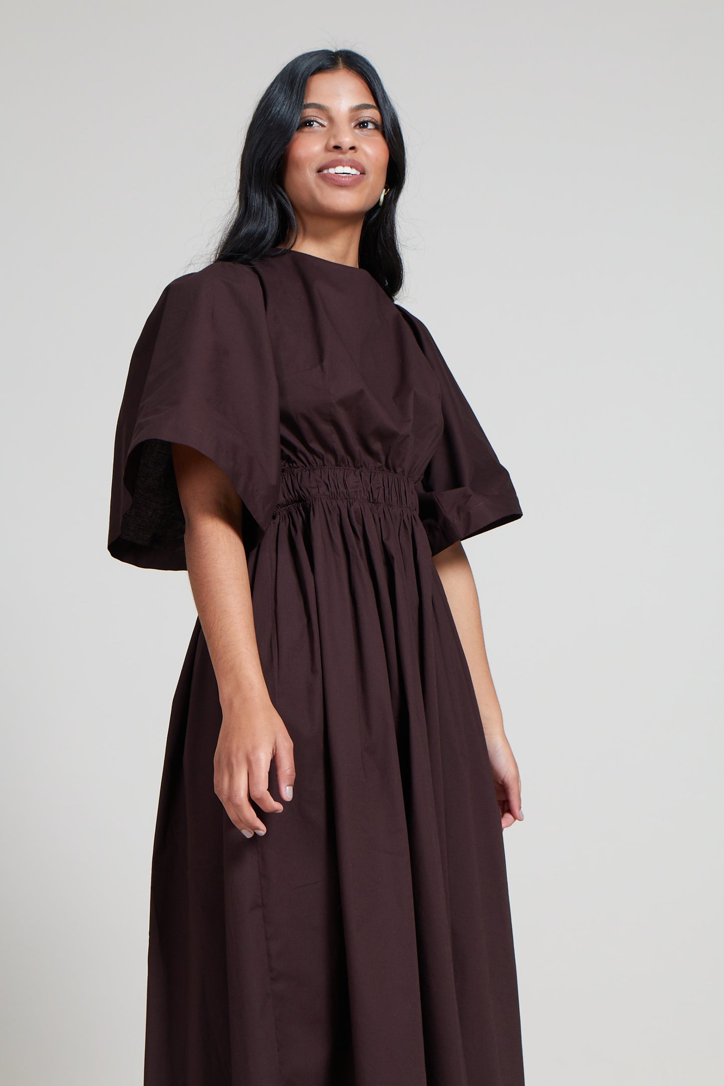 Wide Sleeve Cross Back Dress