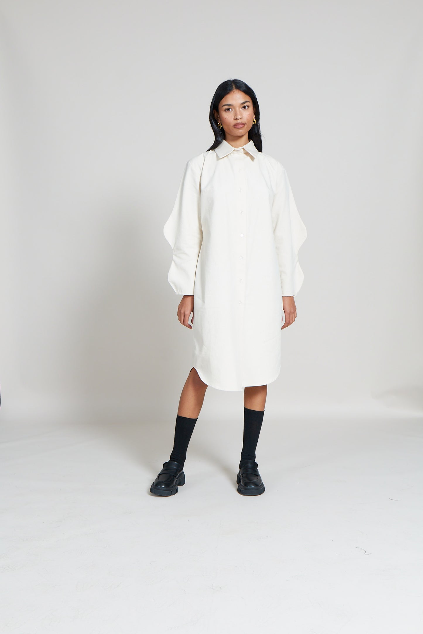 The Two Wave Sleeve Shirt Dress