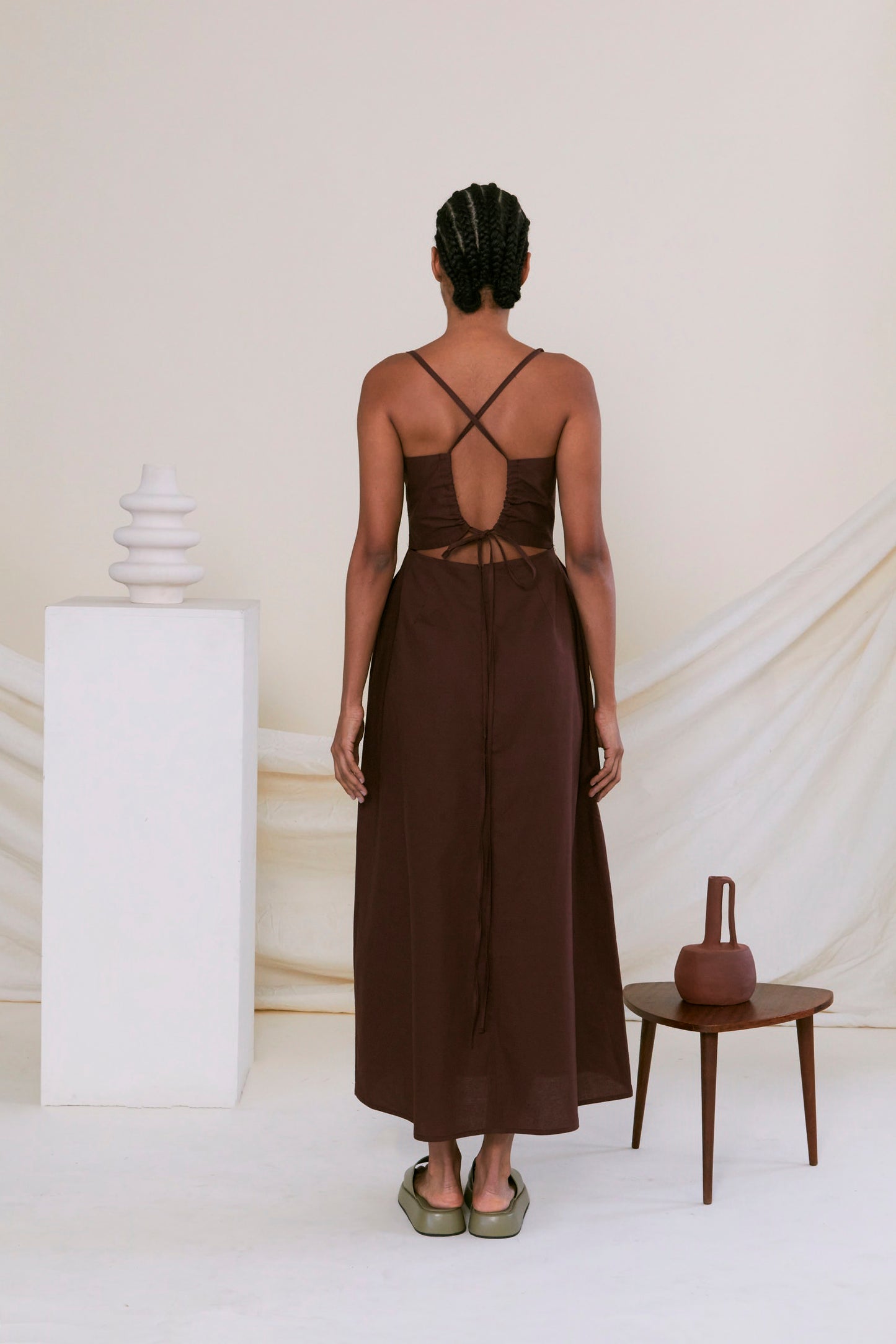 Strappy Back Panel Aline Dress