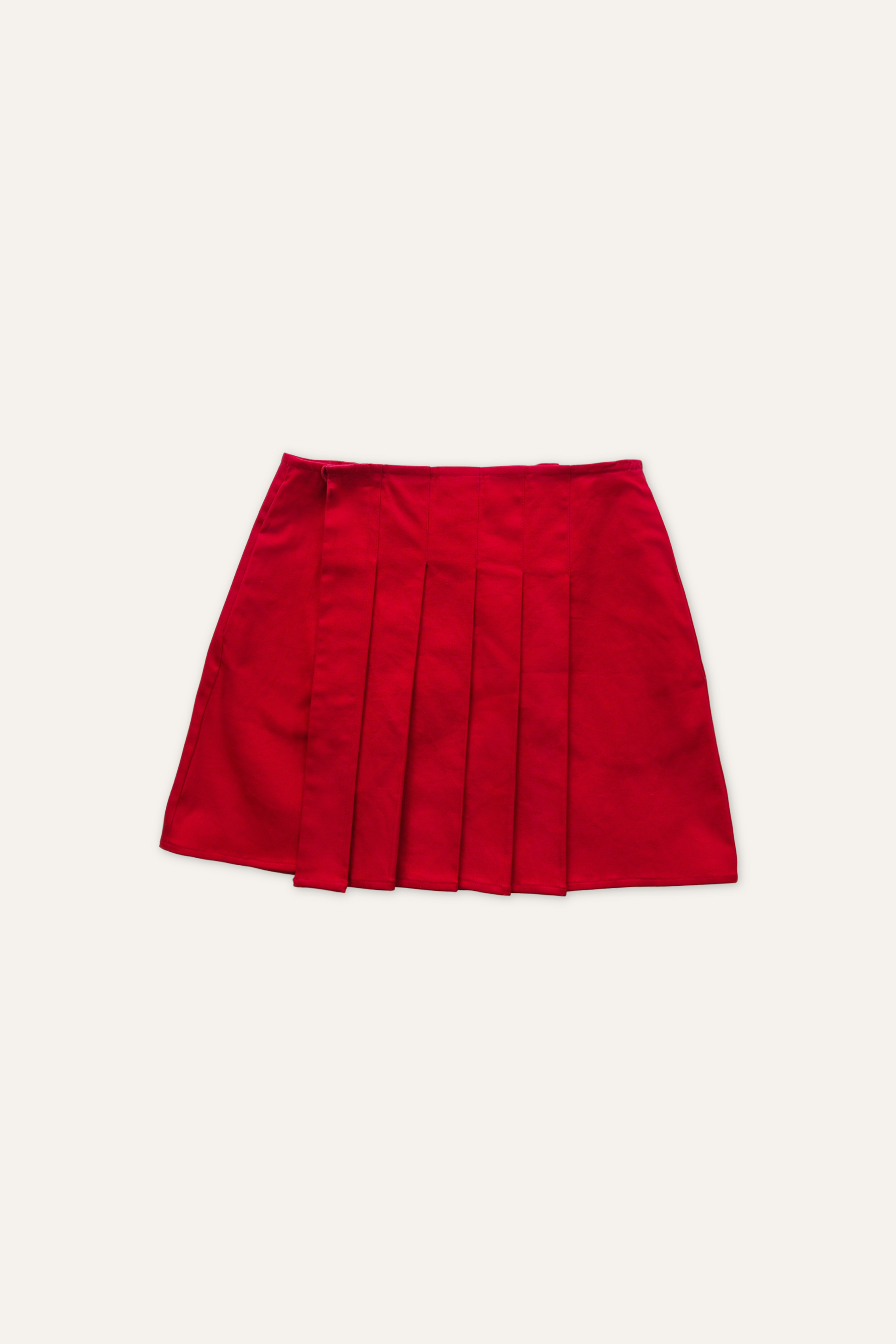 Pleated Mini Wrap Skirt