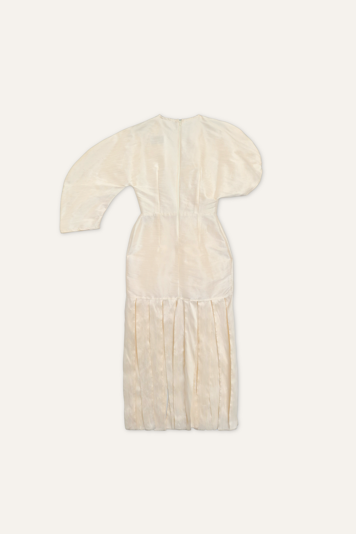 Sculptured Oval Sleeve Tassel Dress