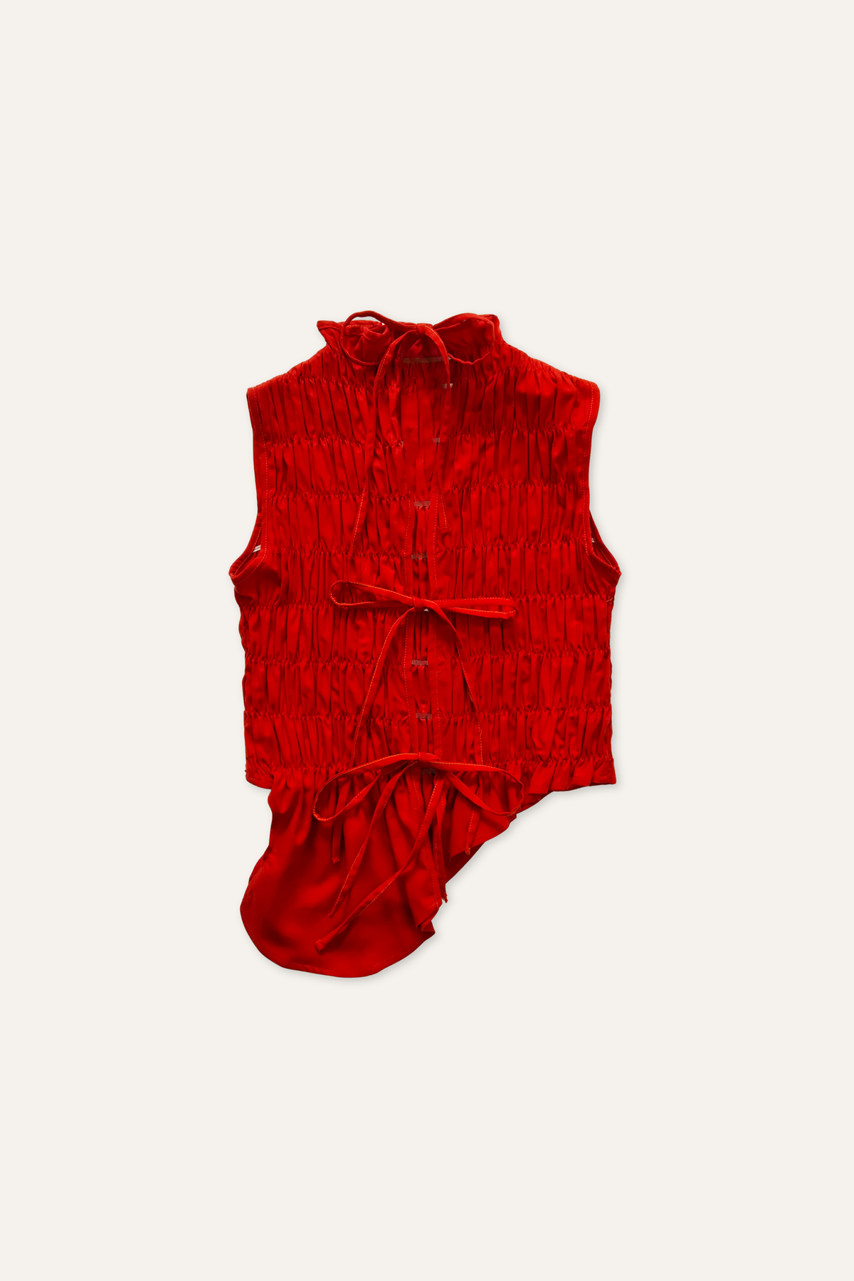 Sleeveless Gathered Elastic Top