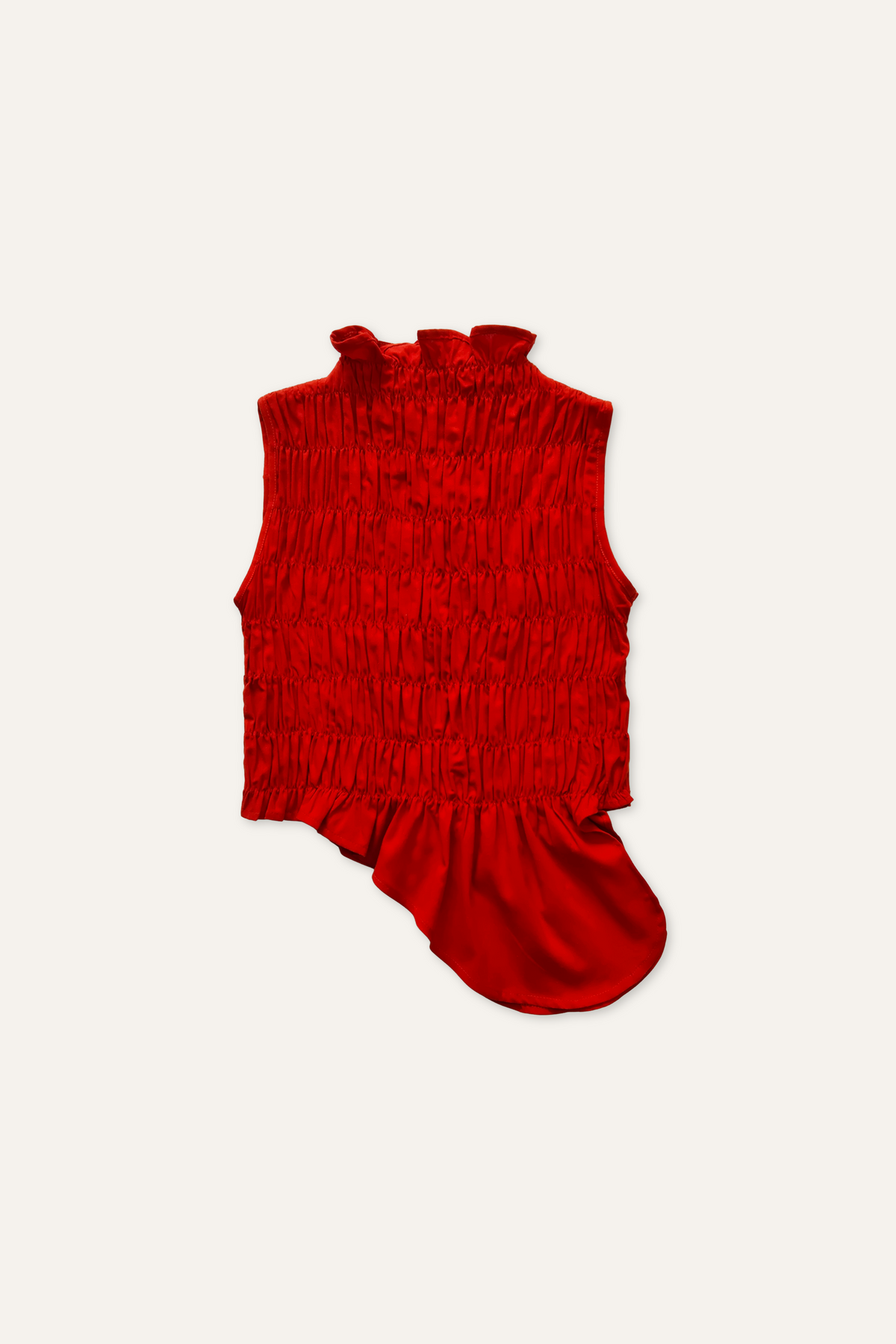 Sleeveless Gathered Elastic Top