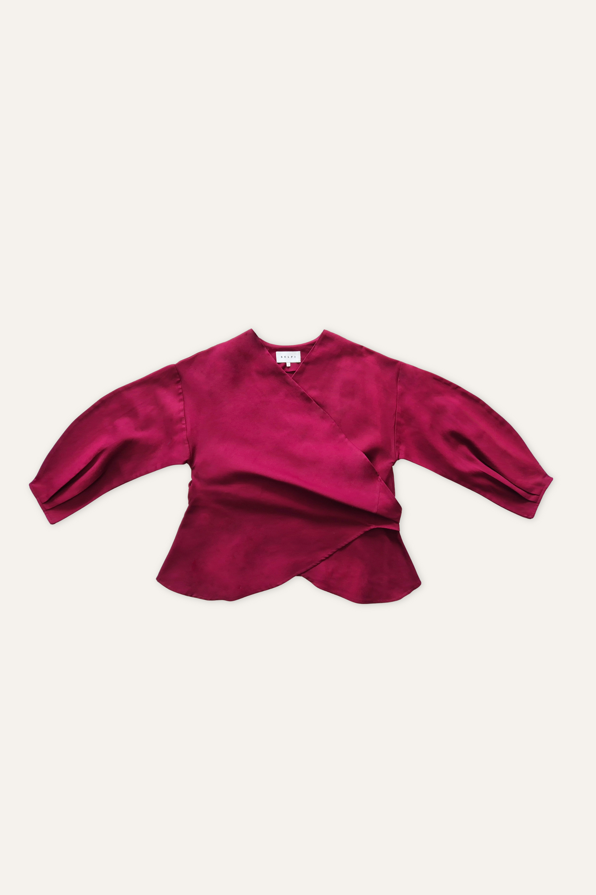 Oval Sleeve Wrap Top