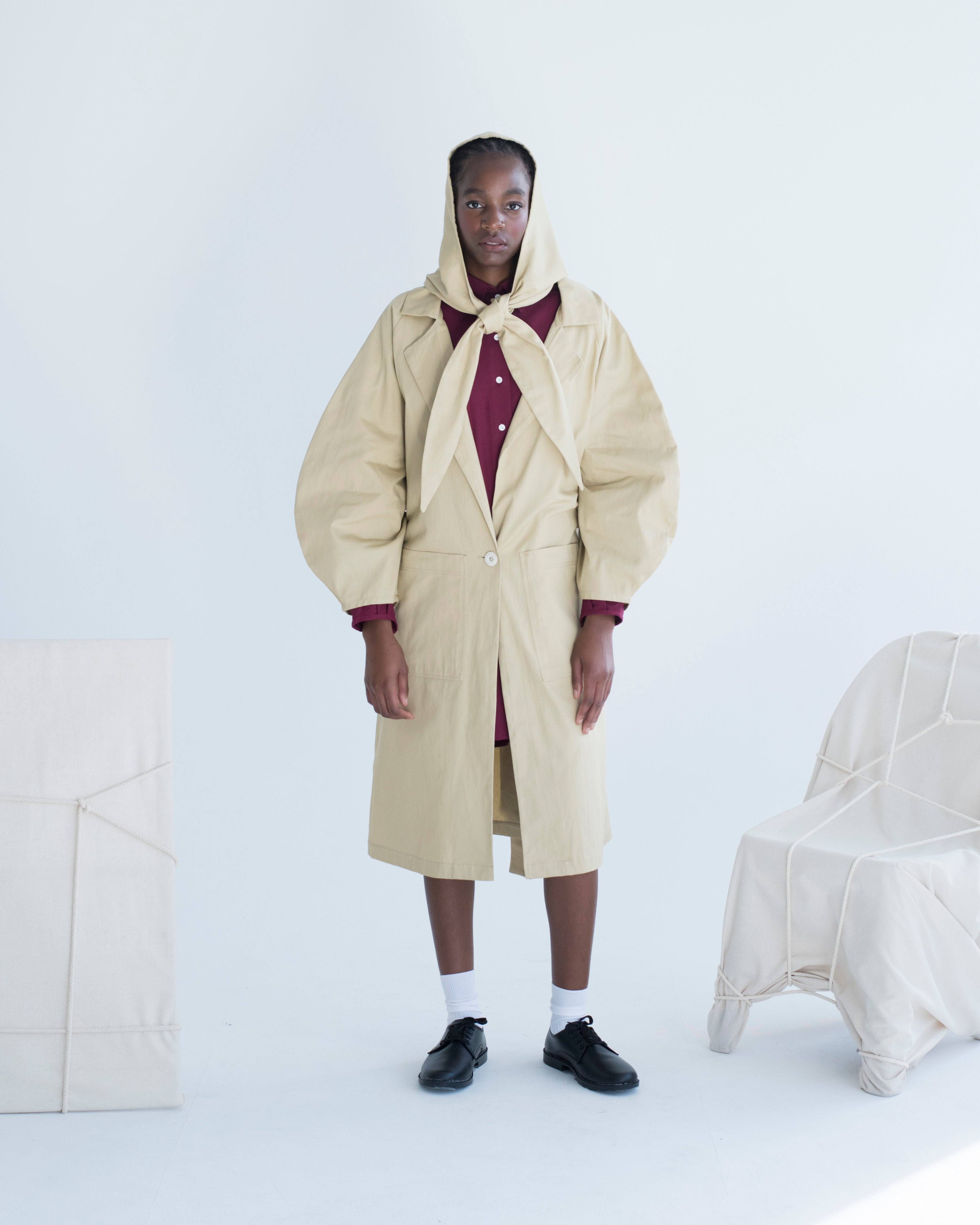Hooded duster coat on sale