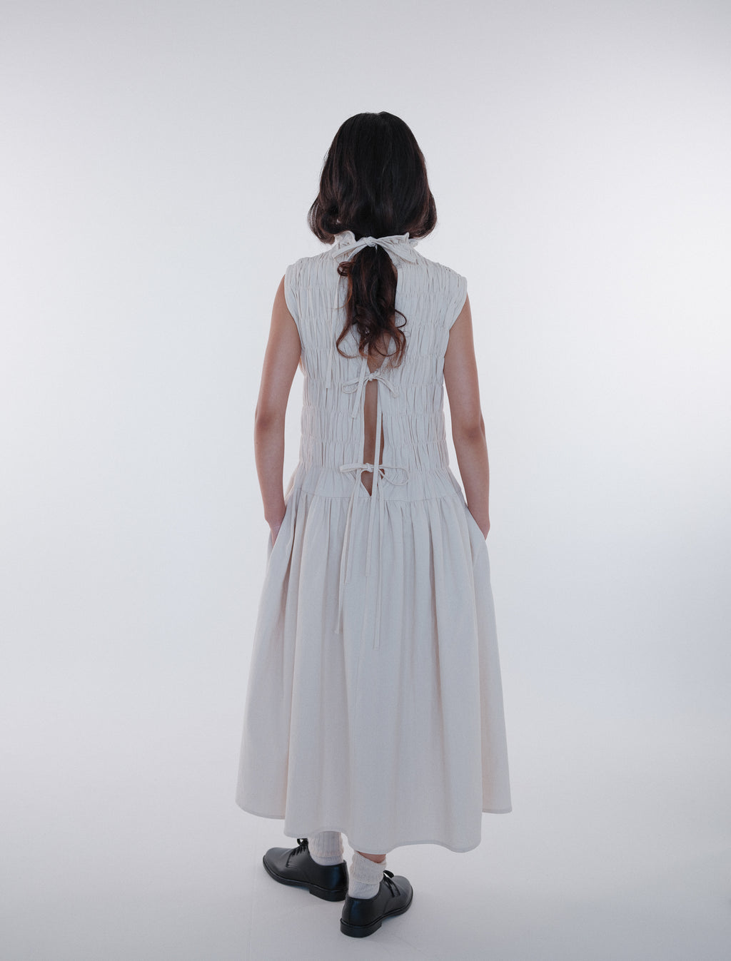 Sleeveless Elastic Gathered Dress