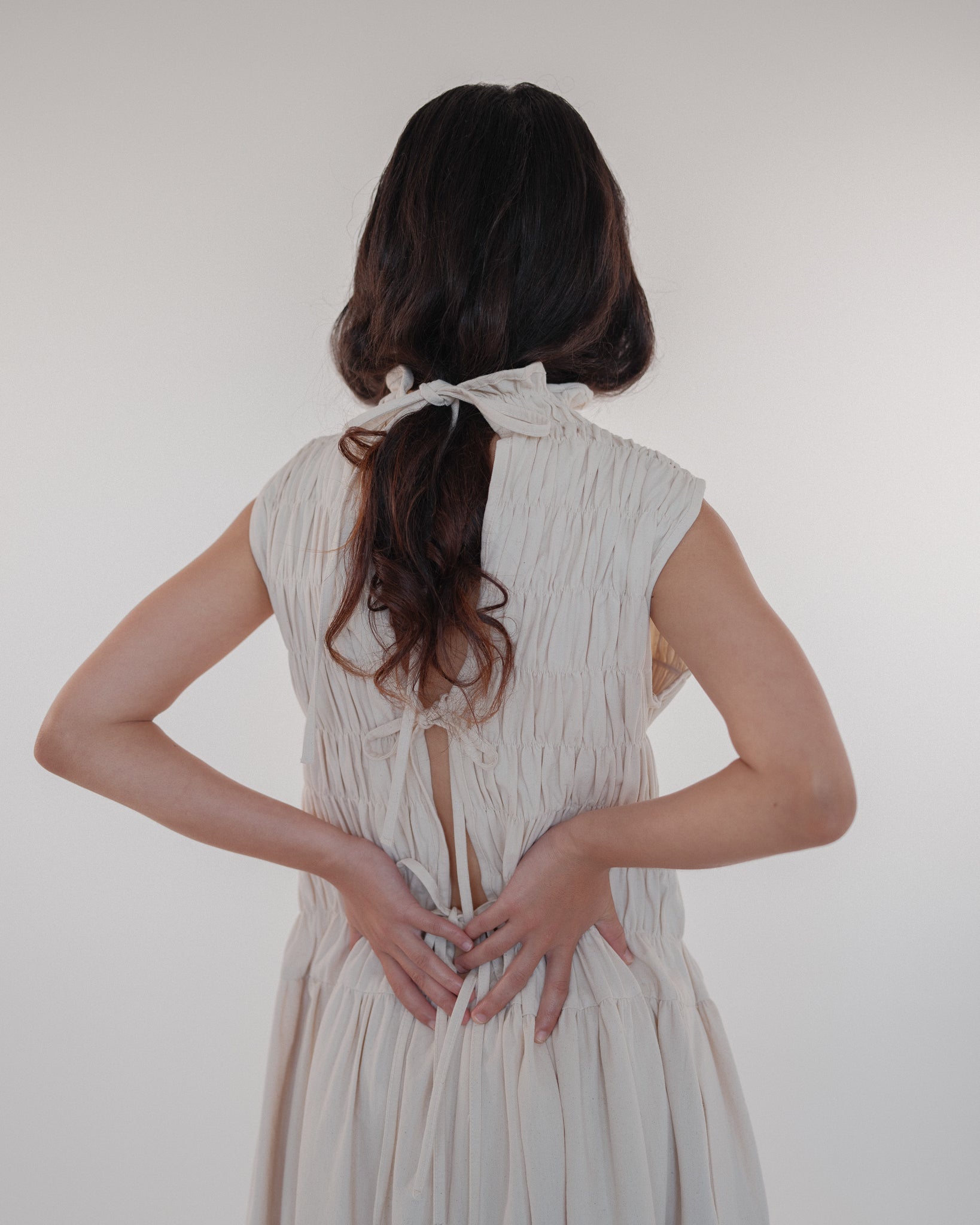 Sleeveless Elastic Gathered Dress