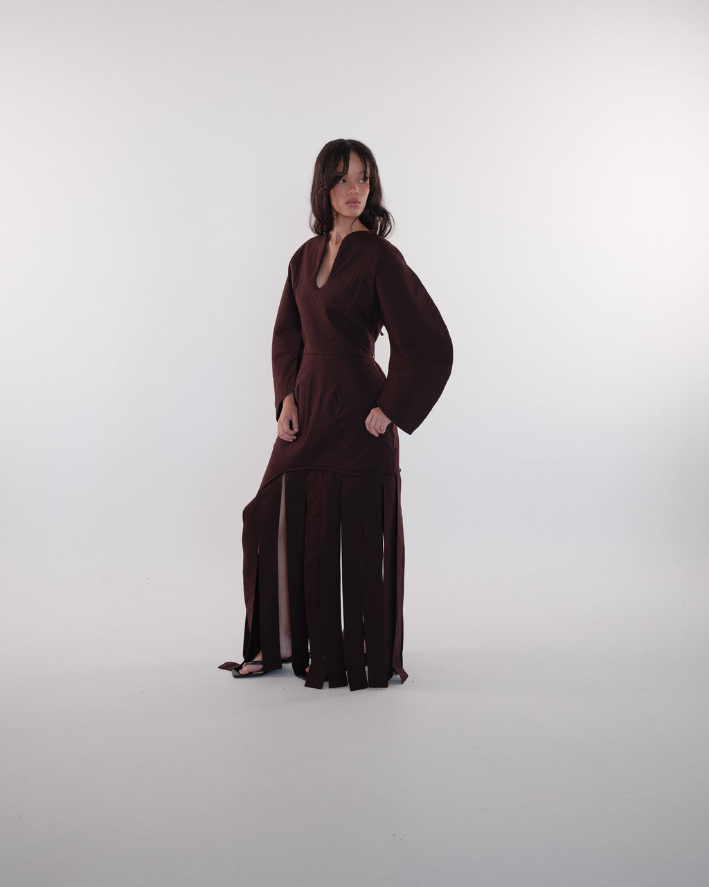 Clay Pot Curved Tassel Dress