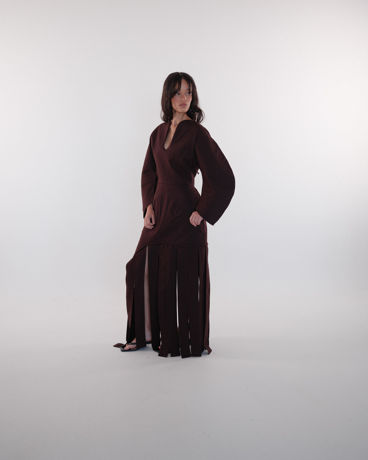 Clay Pot Curved Tassel Dress