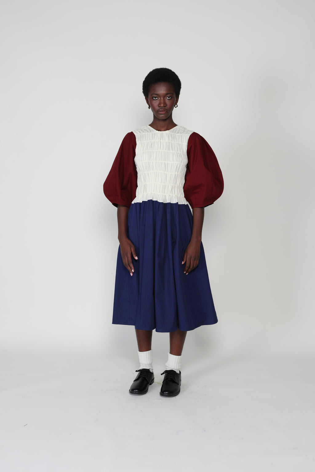 Belle Sleeve Gathered Elastic Dress