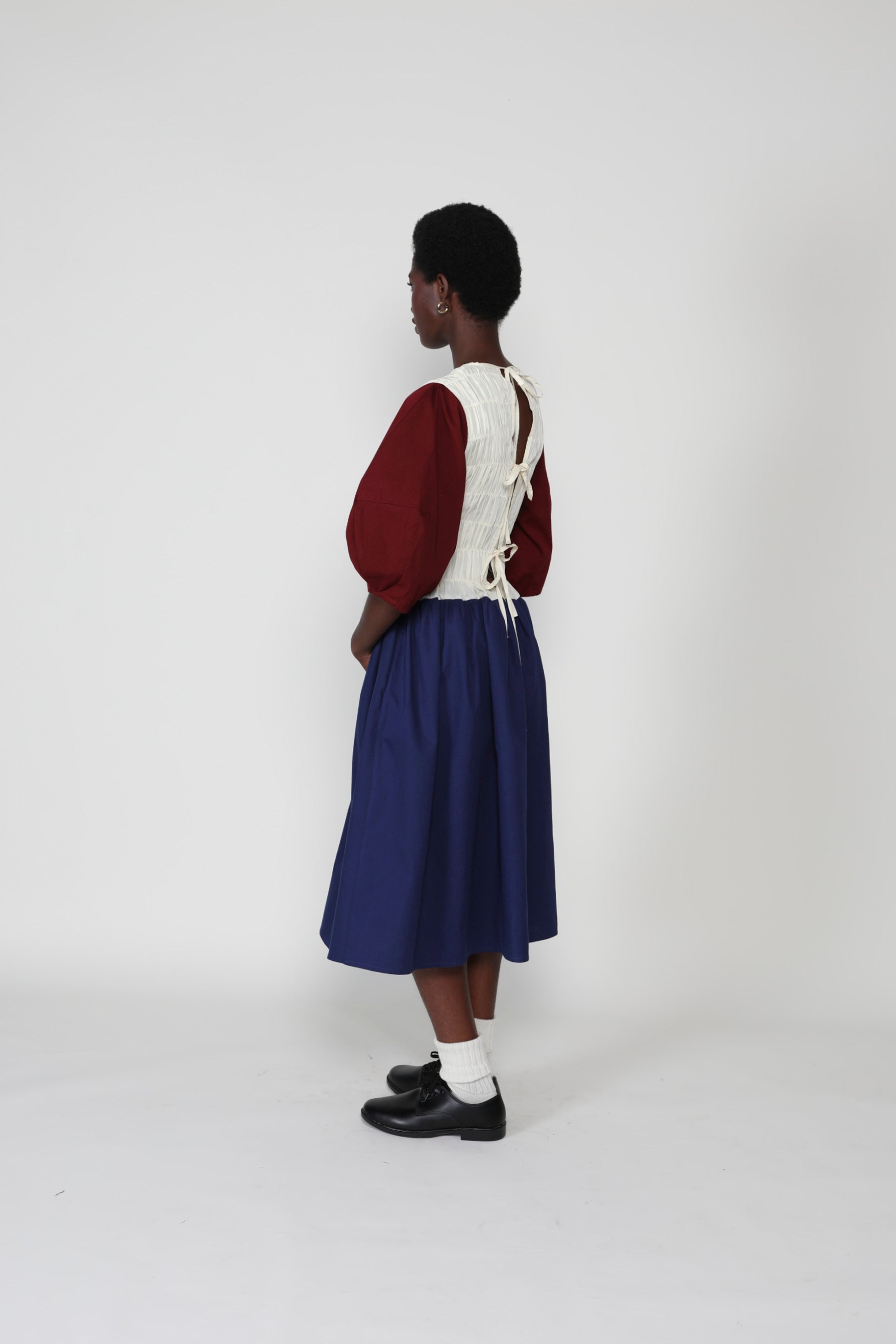 Belle Sleeve Gathered Elastic Dress