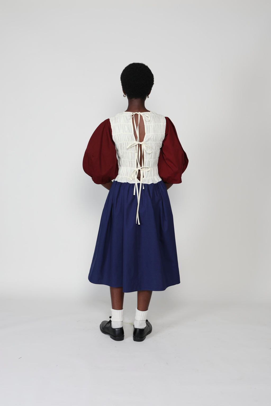 Belle Sleeve Gathered Elastic Dress