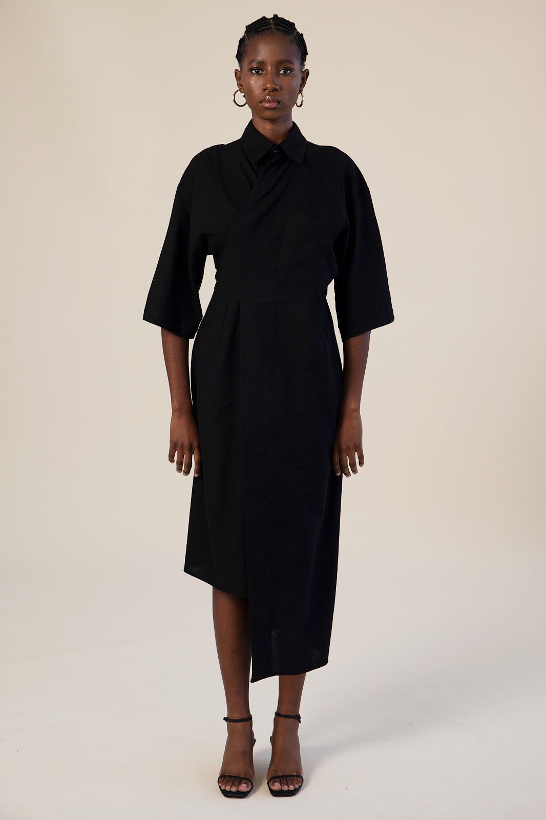 Asymmetric Boxy Shirt Dress