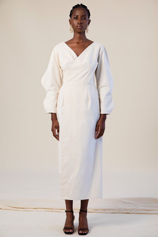 Two Wave Asymmetric Wrap Dress