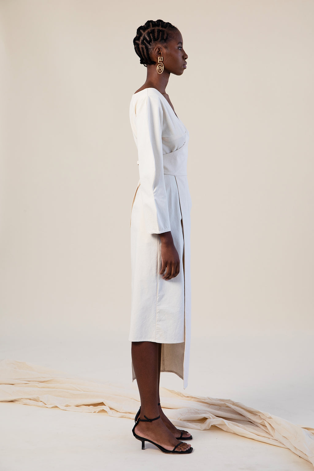 Two Wave Asymmetric Wrap Dress