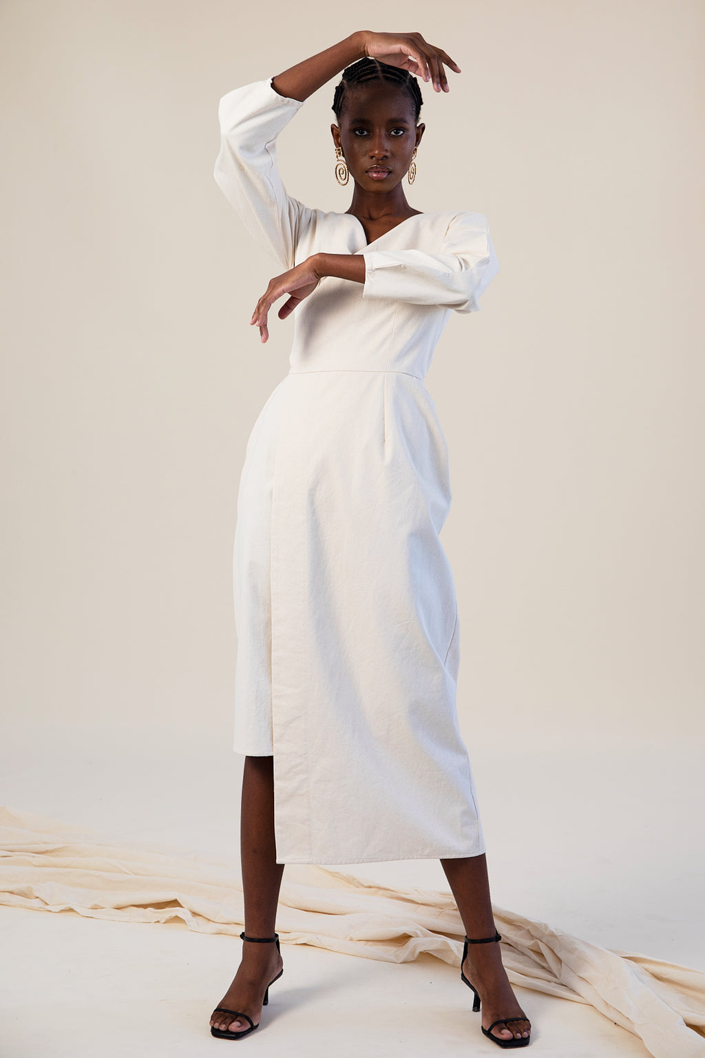 Two Wave Asymmetric Wrap Dress