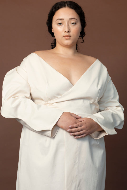 Two Wave Asymmetric Wrap Dress