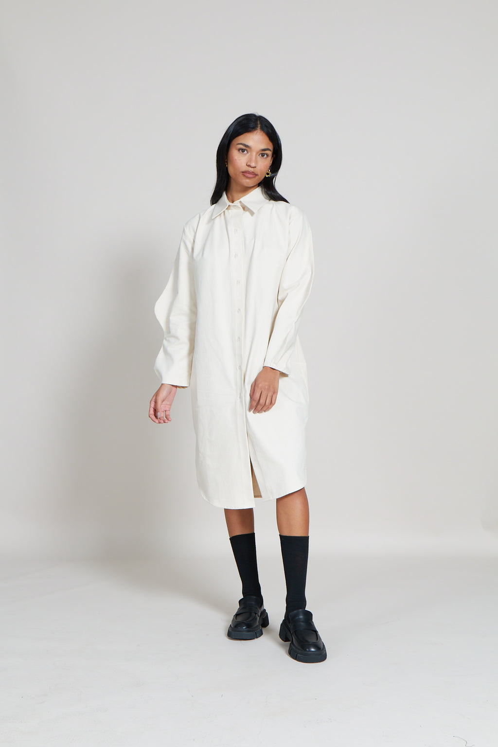The Two Wave Sleeve Shirt Dress