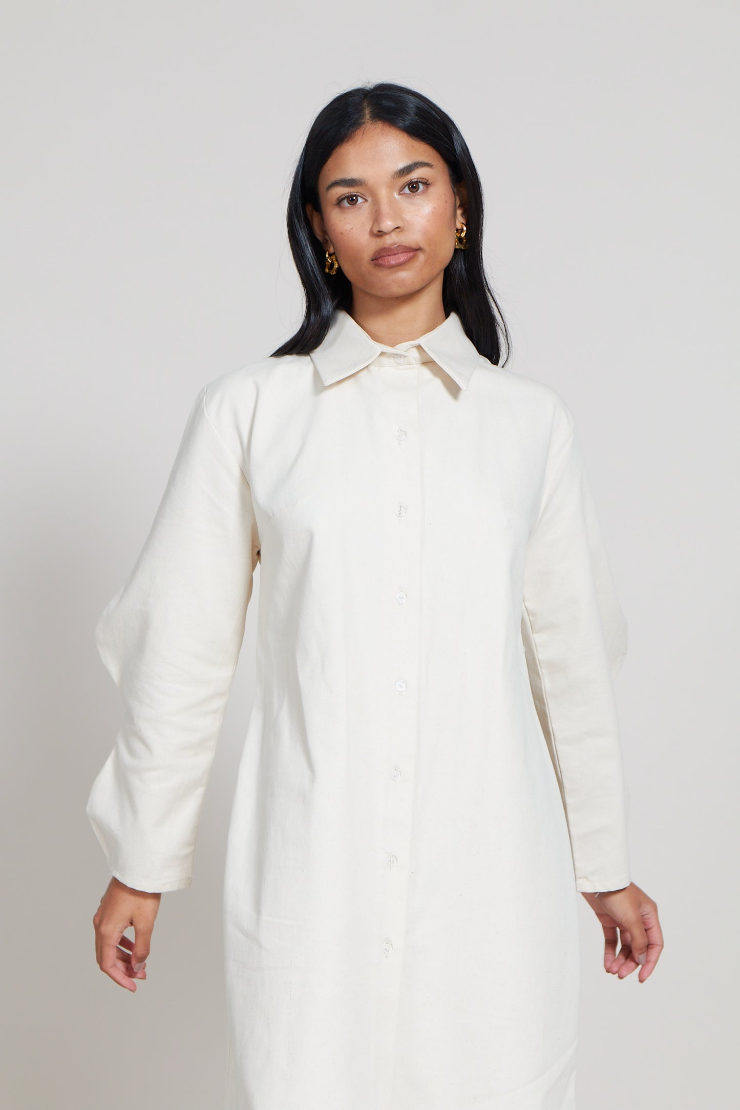 The Two Wave Sleeve Shirt Dress