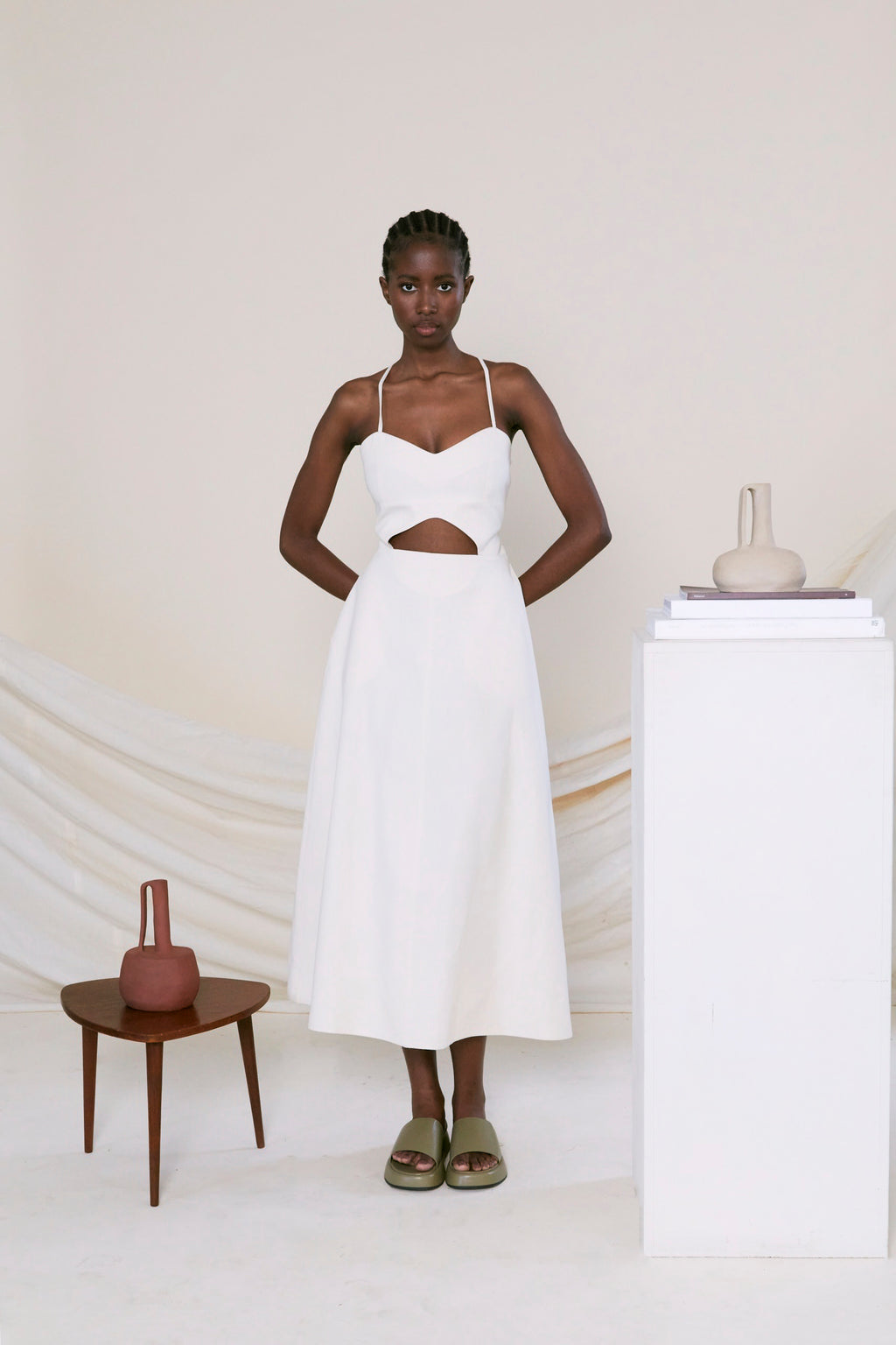 Oval Bust Line Half Moon Dress