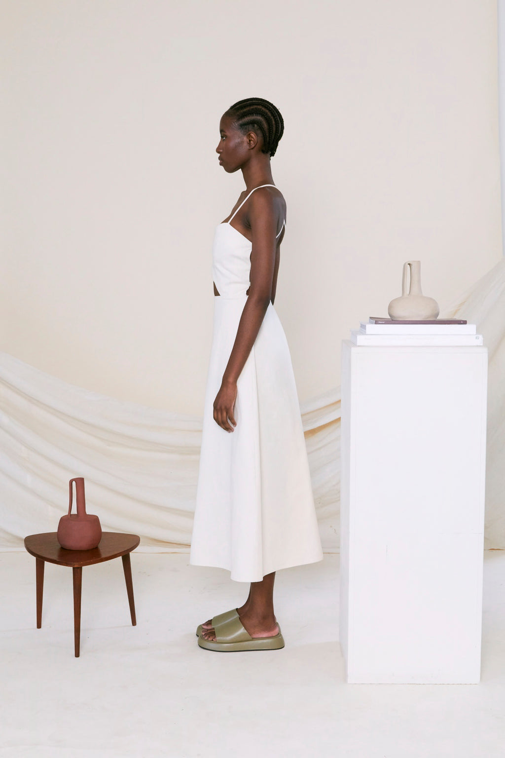 Oval Bust Line Half Moon Dress