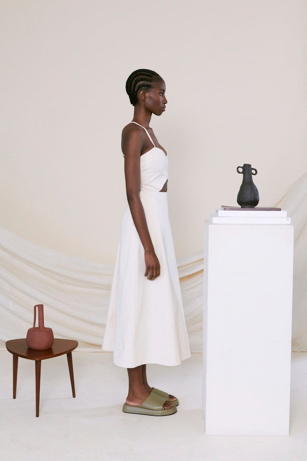 Oval Bust Line Half Moon Dress