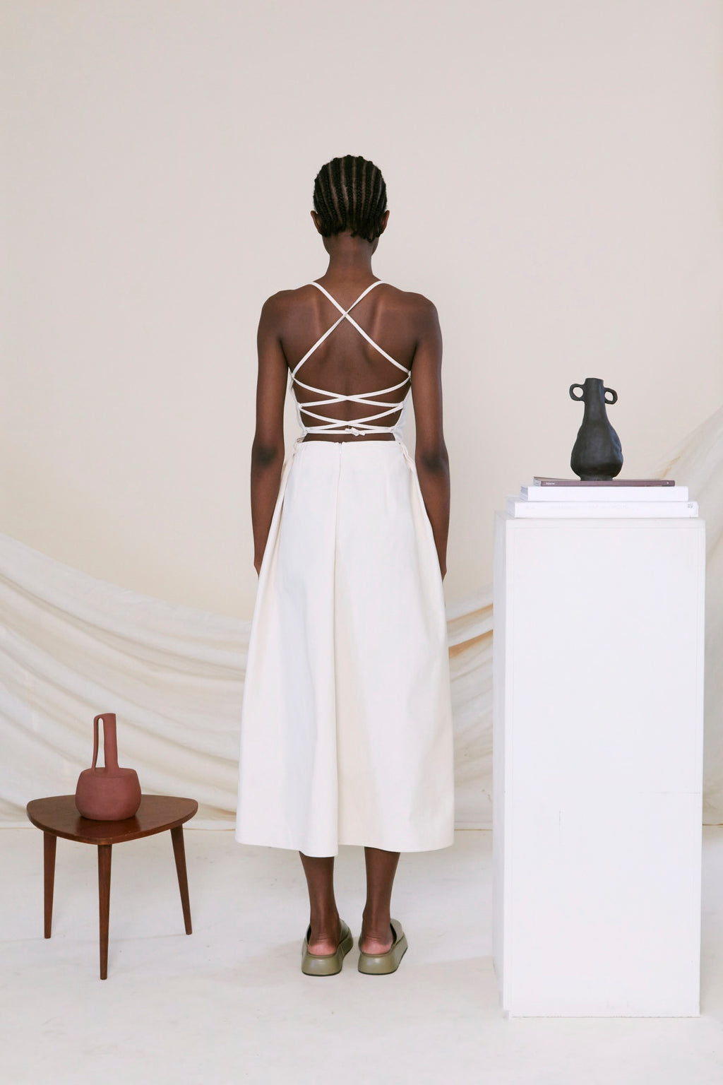 Oval Bust Line Half Moon Dress